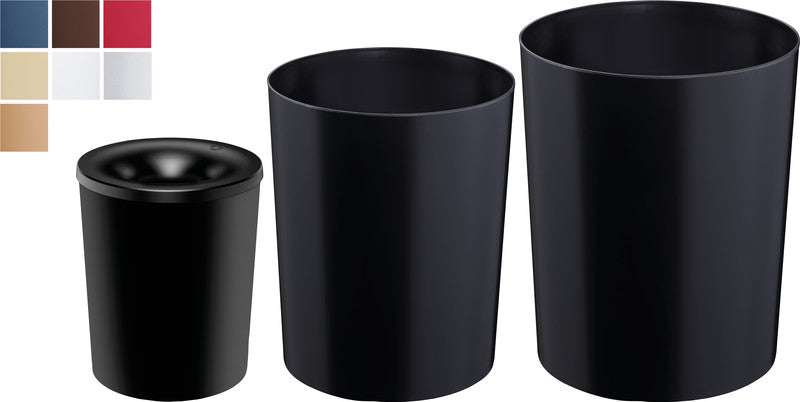 Zwingo Sicherheitspapierkorb – 20 l – Kunststoff, schwarz – TÜV – Ø 280 × H 340 mm