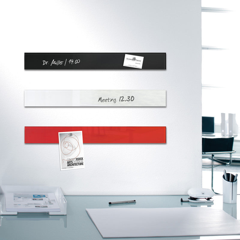 Sigel Whiteboard – 48 × 48 cm, Glas, magnetisch, Wandmontage, inkl. Magnete, Montagesatz, Zubehör