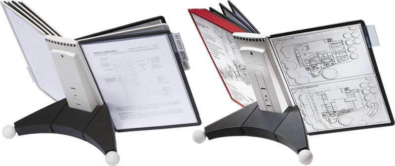 Durable Sichttafelsystem Sherpa Table 10 – für A4, 10 Fächer, Schwarz/Grau, Kunststoff, 260×100×385 mm