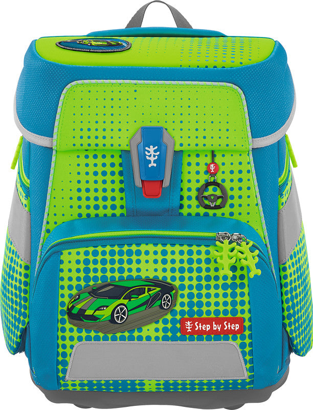 Step by Step Schulrucksack-Set – 5-teilig – Race Car Chuck