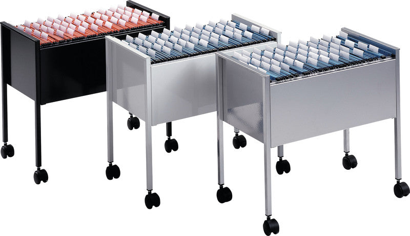 Durable Hängemappenwagen – für 80 Hängemappen A4, mit Rollen (2 feststellbar), 655 × 592 × 368 mm, silber, Sta