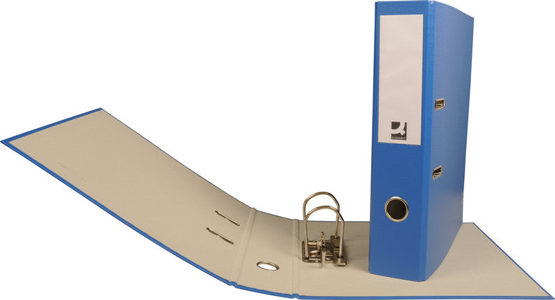 Q-connect Ordner – A4 hoch – 2-Ring Hebelmechanik, Rücken 70 mm – dunkelblau, mit Niederhalter, FSC