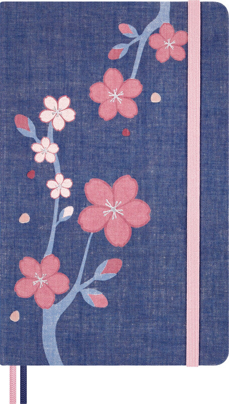 Moleskine Notizbuch Limited Edition Sakura, 130 × 210 mm, liniert, Leimbindung, 176 Seiten, 100 g/m² – blau