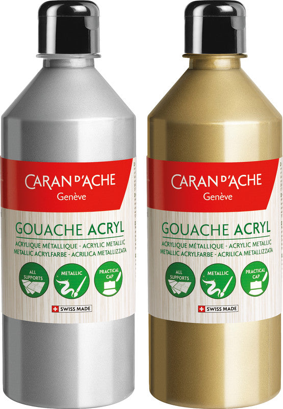 Caran d-Ache Caran d'Ache – Gouache – Gold, seidenmatt, 500 ml, für Papier, Karton & Holz