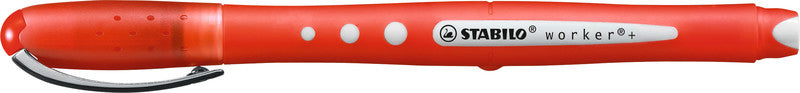 STABILO worker+ colorful – Tintenroller, mit Kappe, 0,5 mm, rot, für Linkshänder