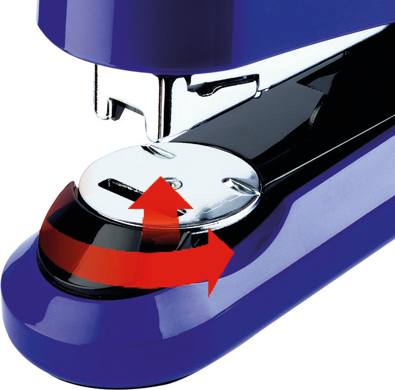 Novus B5 FC Hefter, 50 Blatt, für 24/6, 24/8, Flat-Clinch, Einlegetiefe 90 mm, Blau