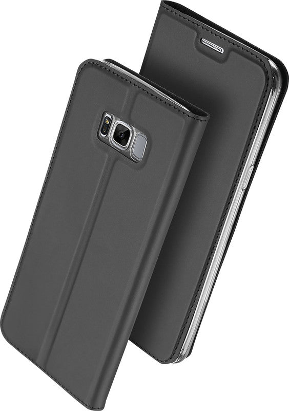 Dux Ducis Booklet-Hülle – für Samsung Galaxy S8 – dunkelgrau – Kunstleder – mit Kartenfach, Magnetverschluss