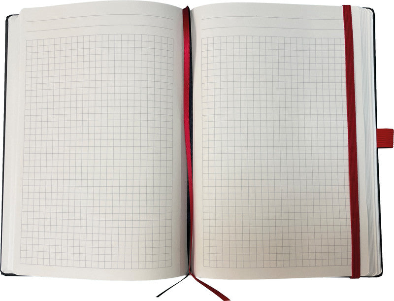 Denkzettel Notizbuch, A5, kariert, Hardcover, 192 Seiten, perforiert, 80 g/m² – schwarz