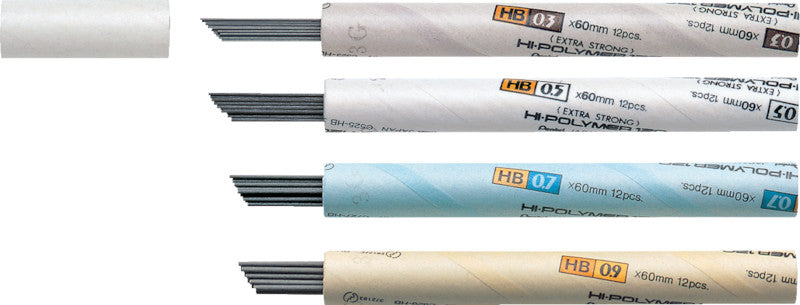 Pentel Bleistiftminen Hi-Polymer 120 – Graphit, 0,3 mm, HB, 12 Stk.