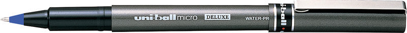 Uni-Ball micro Deluxe – Tintenroller, wasserfest, mit Kappe, 0,3 mm, blau