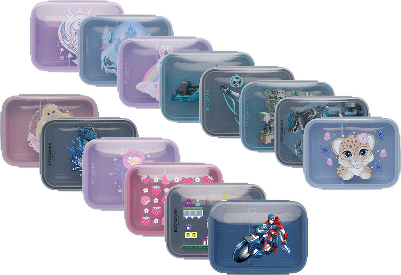 Beckmann Lunchbox 1,7 l, 18,7 × 7,2 × 14 cm, Kunststoff, auslaufsicher, mit Innenteiler, mehrfarbig