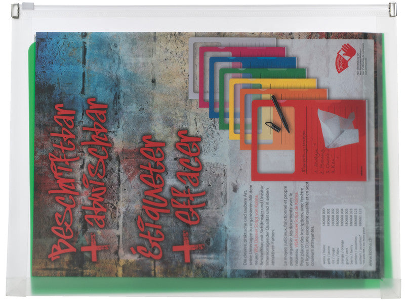 Kolma Sammelmappe, für A6, Kunststoff, transparent, mit Zippverschluss