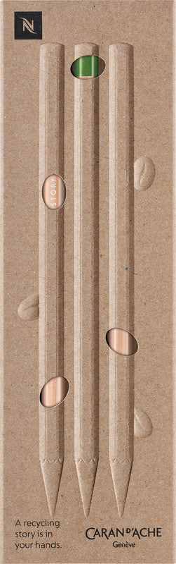 Caran d-Ache Caran d’Ache Nespresso Edition 5 Bleistift, Jumbo HB Mine Ø 3 mm natur – 3er-Set