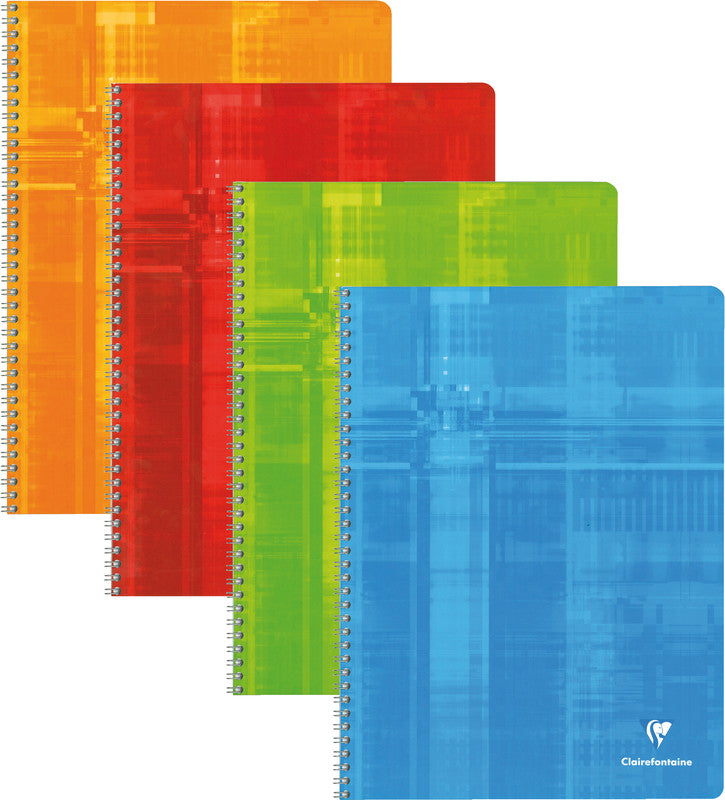 Clairefontaine Spiralheft, 240 × 320 mm, kariert 5 mm, 50 Blatt, 50 g/m² – sortiert