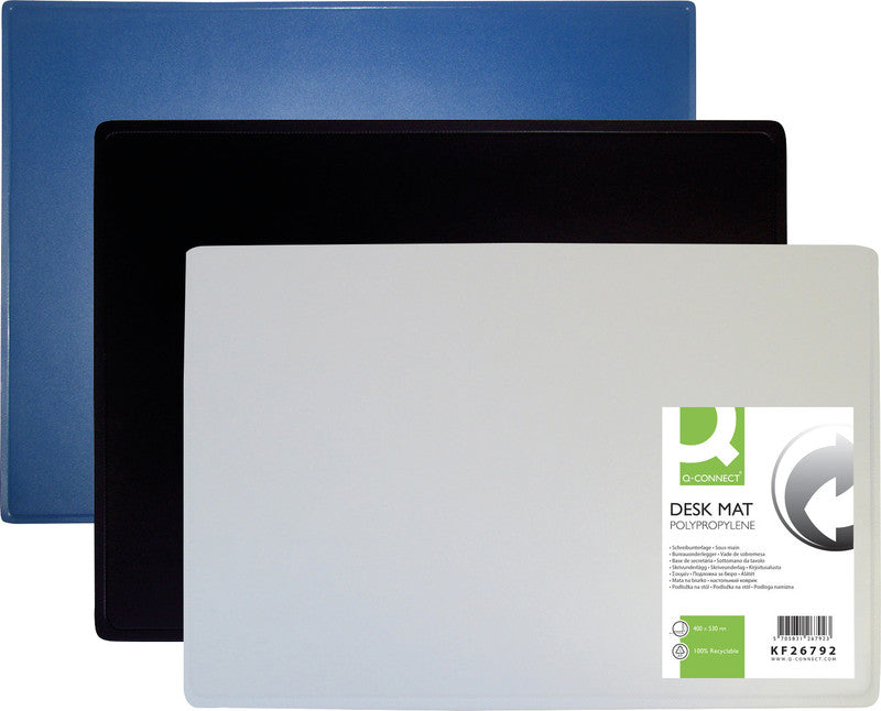 Q-connect Schreibunterlage – Transparent – 530 × 400 mm – Kunststoff, Rutschfest