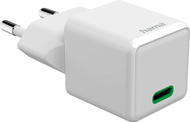 Hama 00201981 USB-Ladegerät 25 W – USB-C×1 – PD 3.0, QC 3.0, EU-Stecker (Typ C) – Weiss
