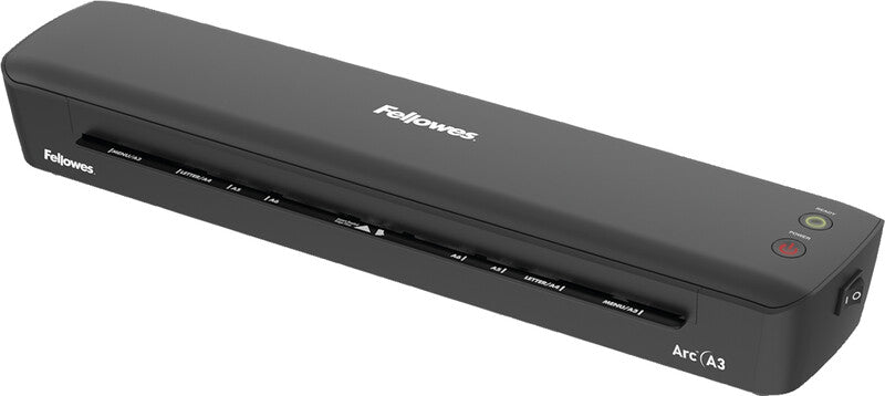 Fellowes Arc Laminiergerät A3 – Heisslaminator, bis 80 µm, 2 Rollen, 300 mm/min, schwarz