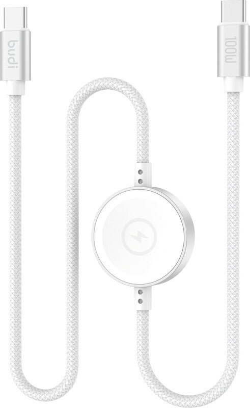 Budi USB-C auf USB-C Kabel – 1,5 m – Weiss – für Apple Watch und USB-C-Geräte