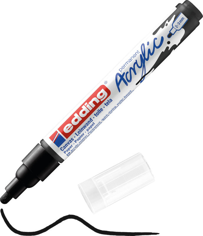 Edding Permanentmarker für dunkles Papier – sortiert, 5er Set