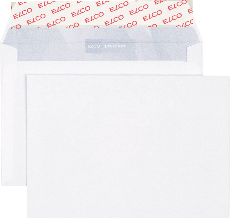 Elco Couvert C6, ohne Fenster, selbstklebend, hochweiss, 100 g/m², mit Innendruck – 500 Stk.