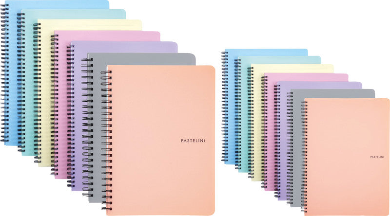 Pastelini Spiralbuch, A5, liniert, Spiralbindung, 120 Seiten, perforiert, 70 g/m² – sortiert