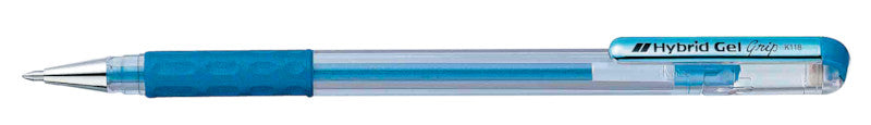 Pentel Hybrid Gel Grip Gelschreiber 6er Etui – 6 Farben, 0,8 mm, wasserfest, lichtbeständig, Kappe