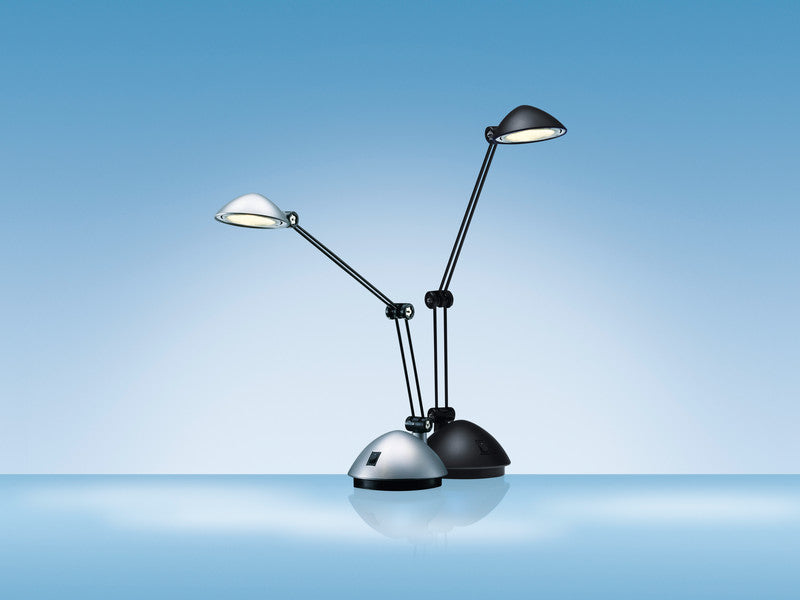 Hansa LED Tischleuchte Space – verstellbar, fest verbaut – 3000 K – 200 lm 3 W – schwarzer Kunststoff