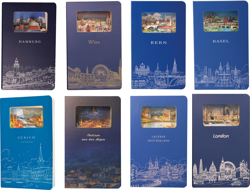 Buddhiherz Notizbuch – 110 × 180 mm – liniert – 200 Seiten – gebunden, abgerundete Ecken, Karton-Einband, blau