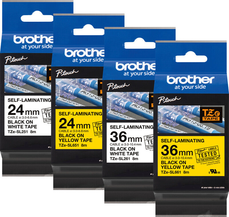 Brother Schriftband – 24 mm × 8 m, gelb, schwarz