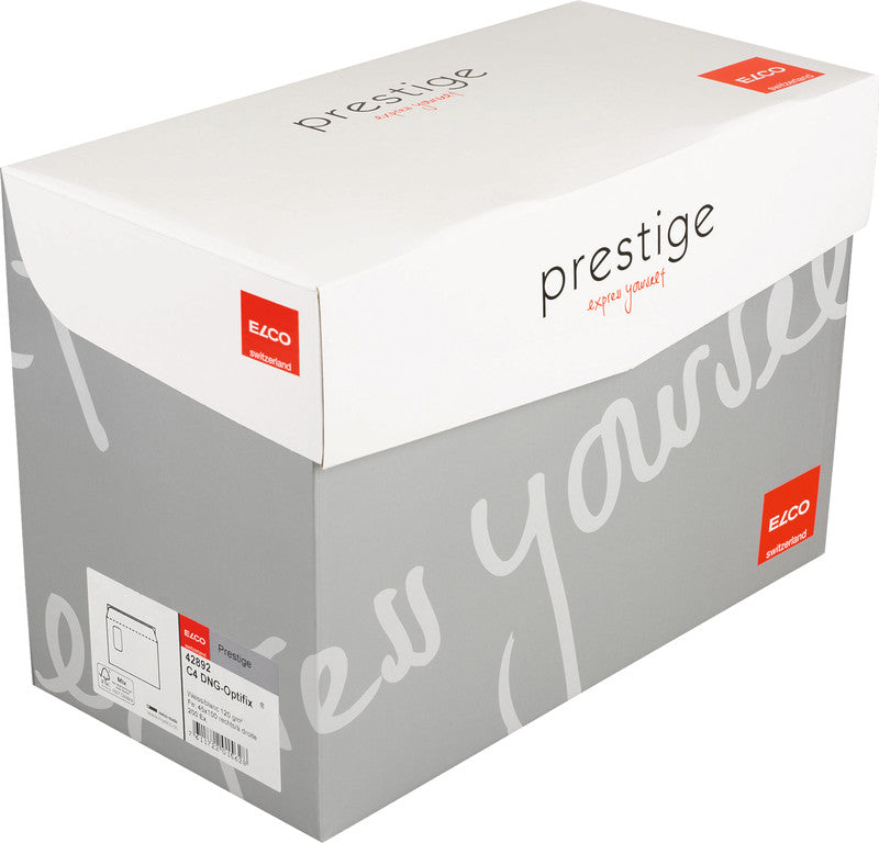 Elco Couvert C4, Fenster rechts, Haftklebung, weiss, 120 g/m² – 200 Stk.