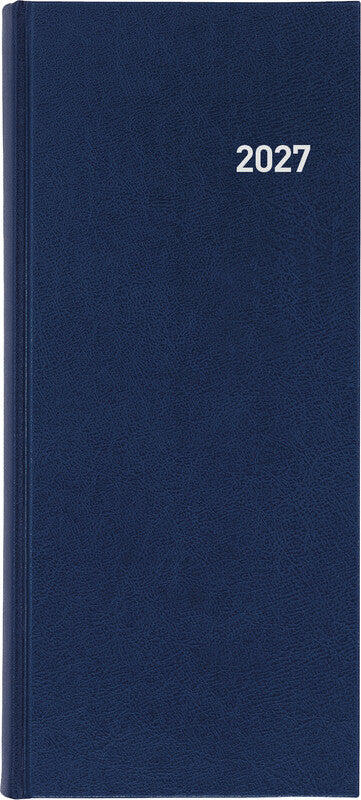 Biella Le Jour Agenda – 1 Tag pro Seite, gebunden, 13,5 × 31,5 cm, 2026, 1/4-Stunden-Takt, Dunkelblau, FSC