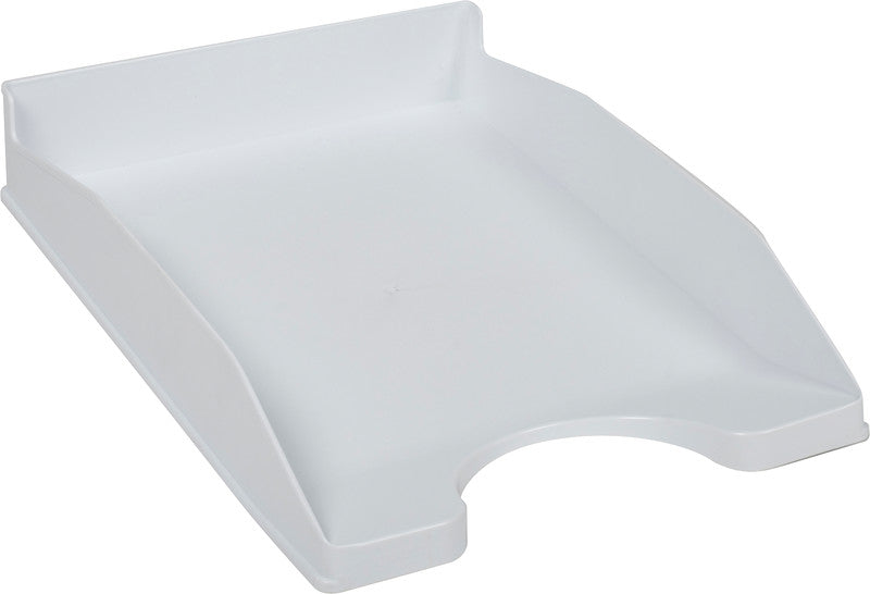 Q-connect Briefkorb – mit Griffausschnitt, mit Beschriftungsfeld, matt, weiss, B 255 × H 60 × T 345 mm