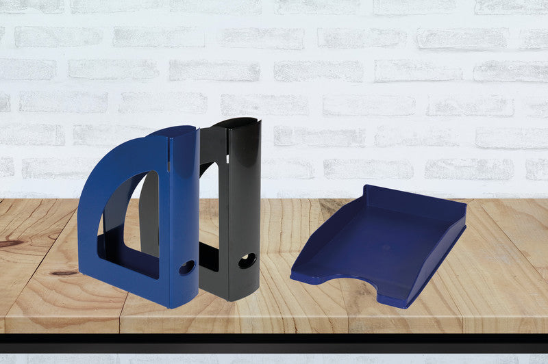 Q-Connect Stehsammler – für A4/C4, mit Griffloch, 80 × 320 × 250 mm, schwarz, Kunststoff