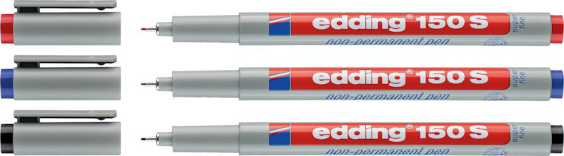 Edding Non-Permanent-Marker 150 S – superfein 0,3 mm – blau – feucht abwischbar
