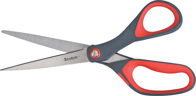 Scotch Universalschere – 18,0 cm, Edelstahl, für Rechts- und Linkshänder, spitz, Kunststoff, rot