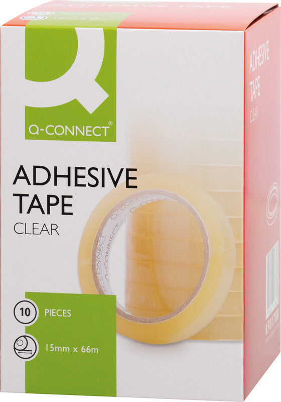 Q-Connect Klebeband – permanent, klar, Kunststoff, 15 mm × 66 m