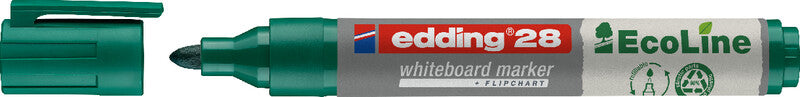Edding Whiteboard-Marker 28 EcoLine – Rundspitze 1,5-3 mm – Grün – trocken abwischbar