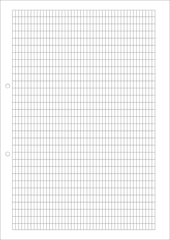 Natura line Notizbuch-Einlagen A4, kariert 4 × 9 mm, mit Rand, 2-fach gelocht, 90 g/m² – 500 Blatt
