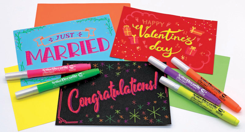 Artline Pigment-Marker Decorite Brush – Pinselspitze – Neonpink – lichtbeständig