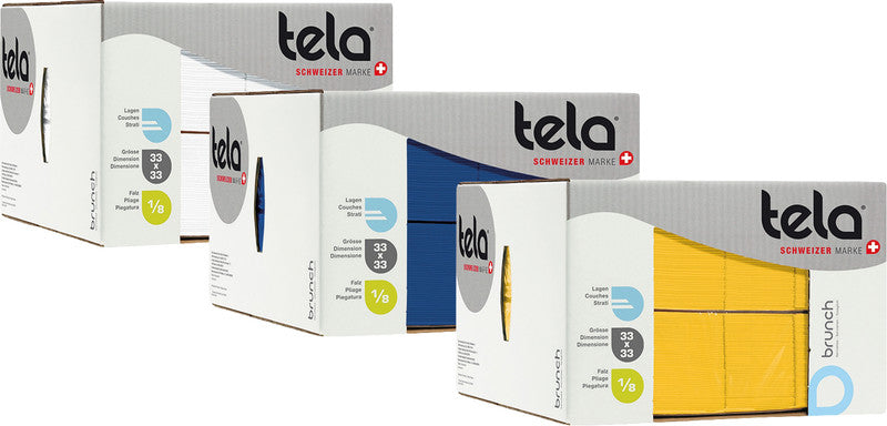 Tela Servietten – 33 × 33 cm – 2-lagig, Tissue – 300 Stk., weiss