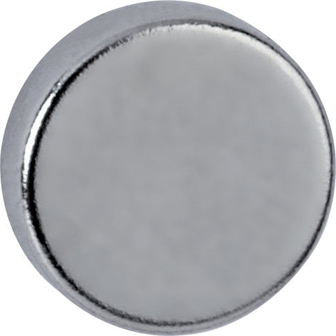MAUL Scheibenmagnet Neodym – Ø 10 mm, H 1 mm, 10 Stück – Nickel