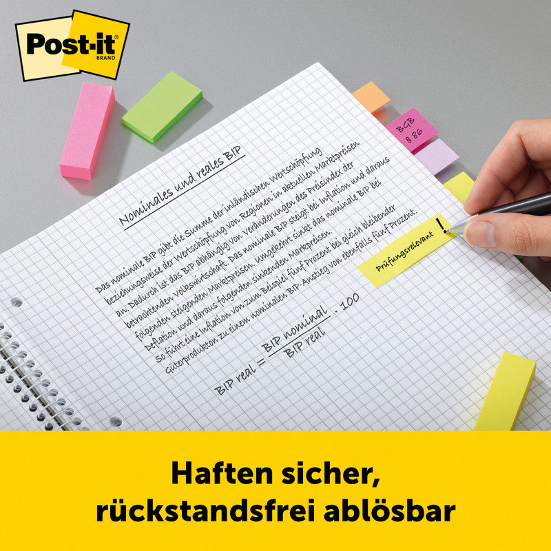 3M Seitenmarker – 25×76 mm – neon, sortiert, 3×100 Stück, recyclingfähig