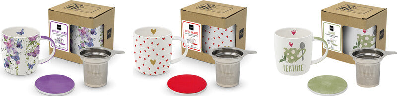 Ppd Trend Tee Tasse – 0,35 l, New Bone China, mehrfarbig, Deckel, spülmaschinenfest, mikrowellengeeignet