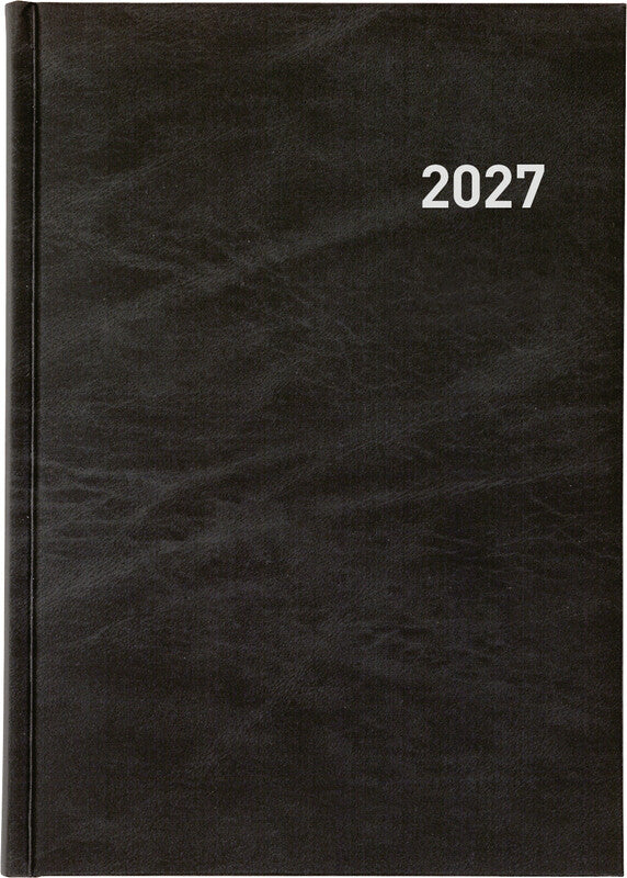 Biella Registra Plus Agenda – 1 Tag pro Seite, Gebunden, 14,5 × 20,5 cm, 2026, Halbstunden-Takt, Schwarz, FSC