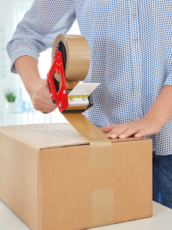 tesa Verpackungsbandabroller – für Rollenbreite bis 50 mm, für Kern 3", für Bandlänge bis 66 m, mit Bremse