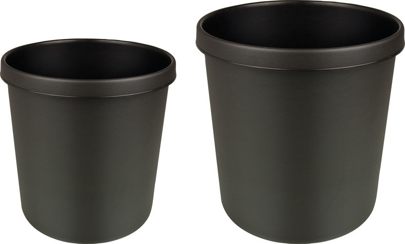 Helit Sicherheitspapierkorb – 12 l – Kunststoff, schwarz – schwer entflammbar – Ø 260 × H 270 mm