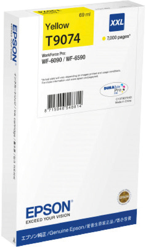 Epson Tintenpatrone C13T90744N, gelb, 7'000 Seiten, original – für Epson-Drucker