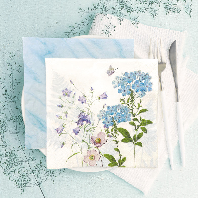 Atelier Servietten Marmor Sky – 33 × 33 cm – 3-lagig, Tissue – 20 Stk.