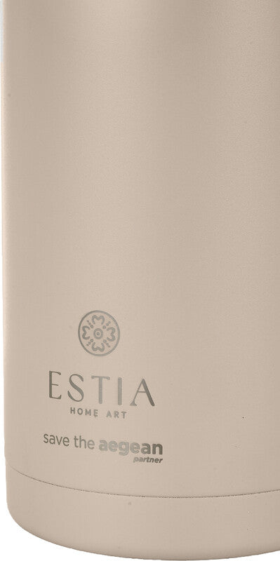 Estia Lift Isolierflasche 1,8 l – Doppelwandig 12 h heiss/12 h kalt, Edelstahl, Beige