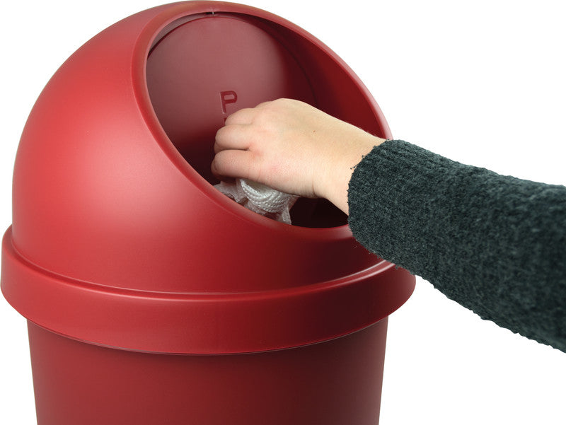 Helit Papierkorb the flip – 13 l – Kunststoff, rot – Ø 253 × H 490 mm